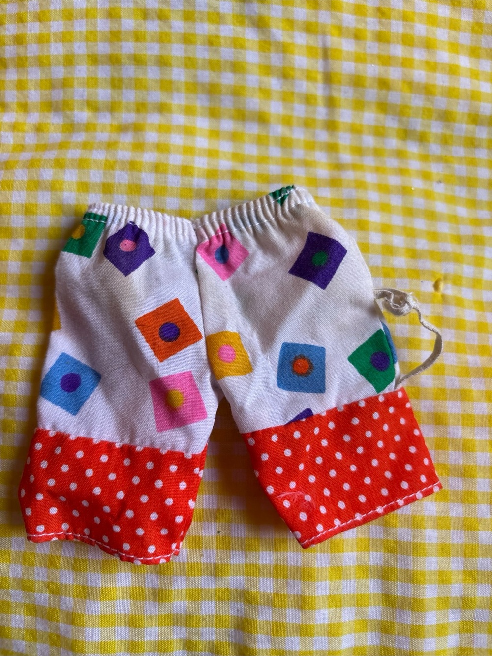 Vintage Colorful Polka Dot in squares Accent Doll shorts